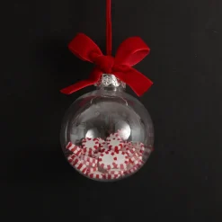 Peppermint Candy Filled Bauble Clear Shatterproof Bauble Online