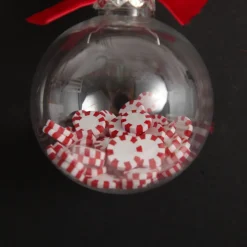 Peppermint Candy Filled Bauble Clear Shatterproof Bauble Online