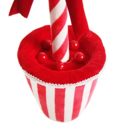 Peppermint Velvet Lollipop in Candy Cane Stripe Topiary Pot Clearance