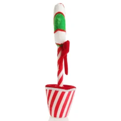 Peppermint Velvet Lollipop in Candy Cane Stripe Topiary Pot Clearance