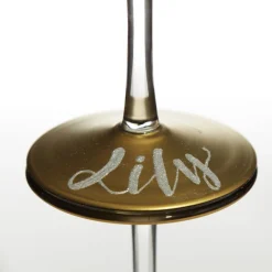 Personalised 'A Glass of Christmas Cheer' Wine Glass Gold Stem Discount