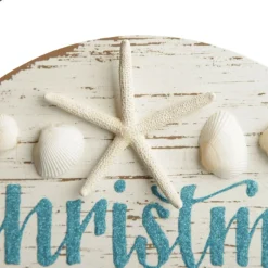 Personalised Arched Beach Christmas Wood Plaque Hot