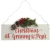 Personalised Arched Country Christmas Wood Plaque with Red Berry Cheap