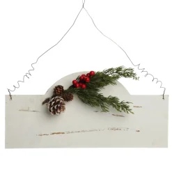 Personalised Arched Country Christmas Wood Plaque with Red Berry Cheap