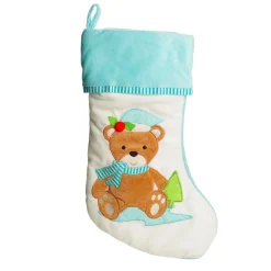 Personalised Baby Blue Teddy Bear Christmas Stocking Outlet