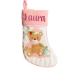 Personalised Baby Pink Teddy Bear Christmas Stocking Hot