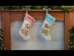 Personalised Baby Pink Teddy Bear Christmas Stocking Hot