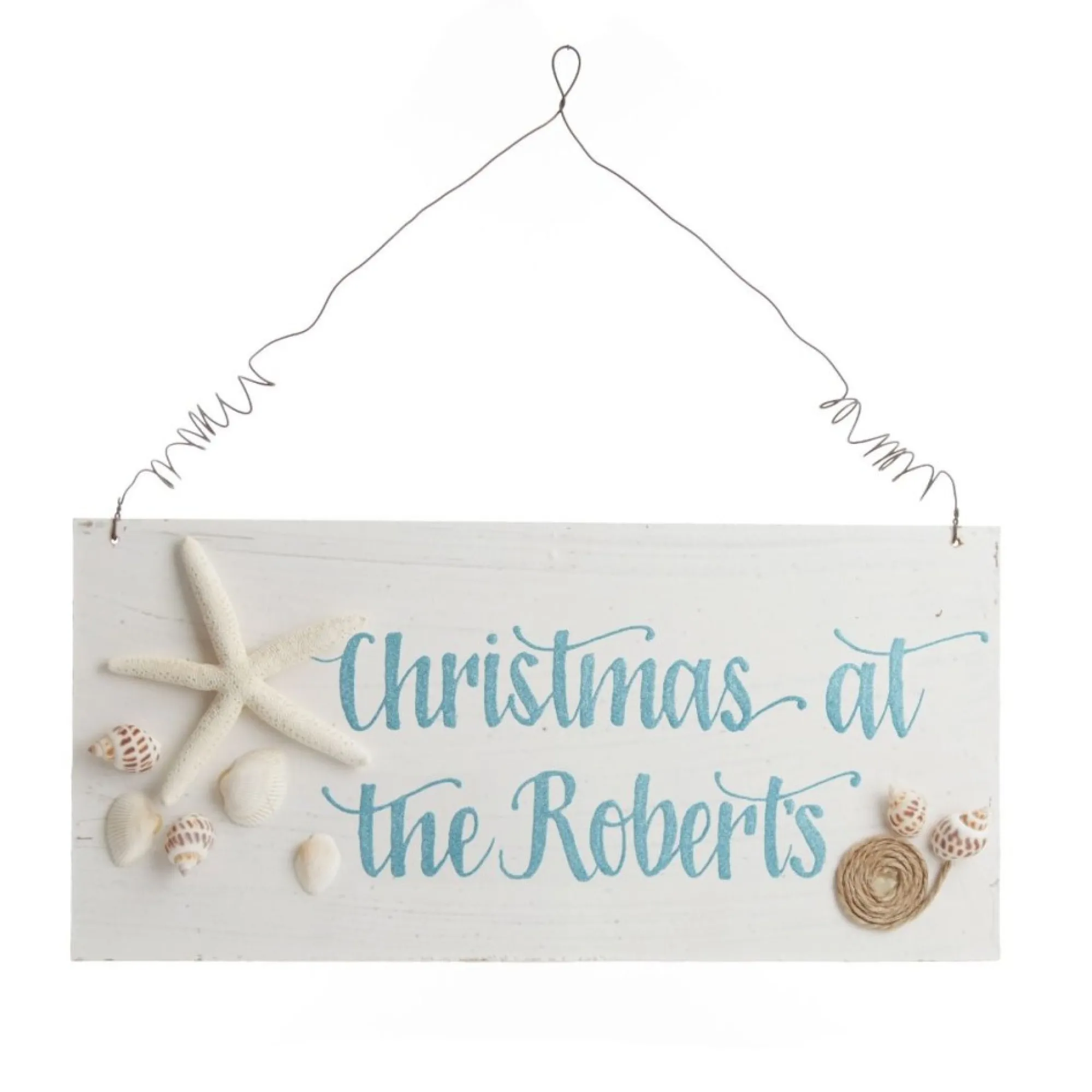 Personalised Beach Christmas Wood Plaque Cheap