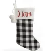 Personalised Black and White Buffalo Check Christmas Stocking Fashion