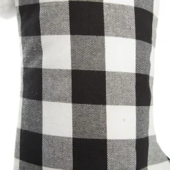 Personalised Black and White Buffalo Check Christmas Stocking Fashion