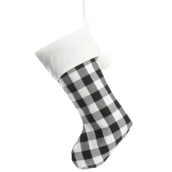 Personalised Black and White Buffalo Check Christmas Stocking Fashion