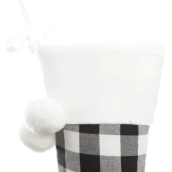 Personalised Black and White Buffalo Check Christmas Stocking Fashion
