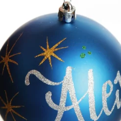 Personalised Blue Shatterproof Christmas Bauble Best