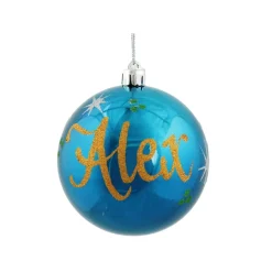 Personalised Blue Shatterproof Christmas Bauble Best