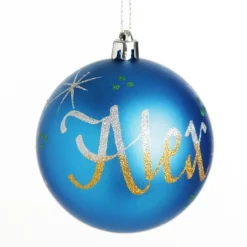 Personalised Blue Shatterproof Christmas Bauble Best