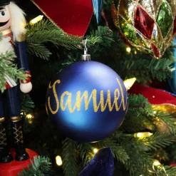 Personalised Blue Shatterproof Christmas Bauble Best
