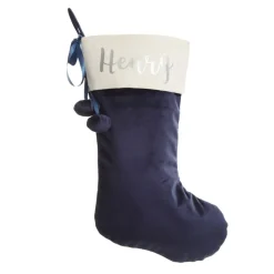 Personalised Blue Velvet Christmas Stocking Store