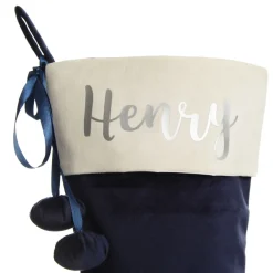Personalised Blue Velvet Christmas Stocking Store