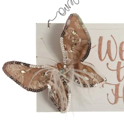Personalised Boho Butterfly Christmas Wood Plaque Sale