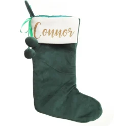 Personalised Bottle Green Velvet Christmas Stocking Outlet