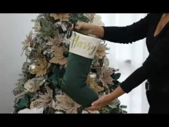 Personalised Bottle Green Velvet Christmas Stocking Outlet