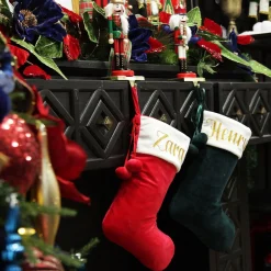 Personalised Bottle Green Velvet Christmas Stocking Outlet