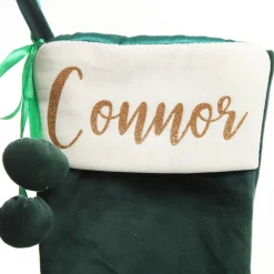 Personalised Bottle Green Velvet Christmas Stocking Outlet