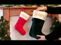 Personalised Bottle Green Velvet Christmas Stocking Outlet