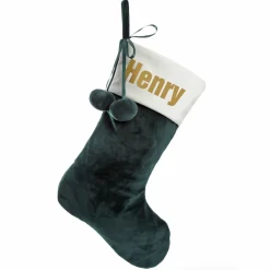 Personalised Bottle Green Velvet Christmas Stocking Outlet