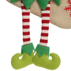 Personalised Boy Elf Christmas Stocking with Dangly Legs Cheap