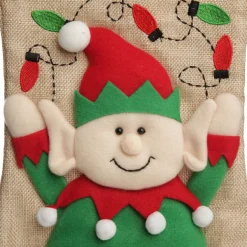 Personalised Boy Elf Christmas Stocking with Dangly Legs Cheap