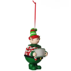 Personalised Boy Elf with Candy Cane Christmas Ornament Best