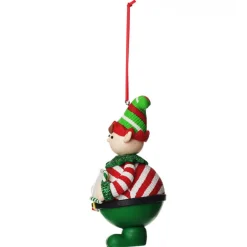 Personalised Boy Elf with Candy Cane Christmas Ornament Best