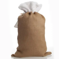 Personalised Burlap and White Fur Santa Sack Best