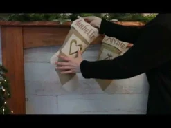 Personalised Burlap Heart Christmas Stocking Flash Sale