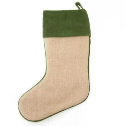 Personalised Burlap Poinsettia Christmas Stocking Store