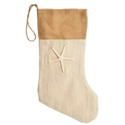 Personalised Burlap Starfish Christmas Stocking Clearance
