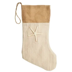 Personalised Burlap Starfish Christmas Stocking Clearance