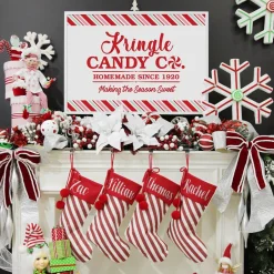 Personalised Candy Cane Stripe Christmas Stocking Clearance