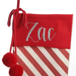 Personalised Candy Cane Stripe Christmas Stocking Clearance