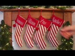 Personalised Candy Cane Stripe Christmas Stocking Clearance