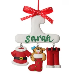 Personalised Cat Charm Christmas Decoration New
