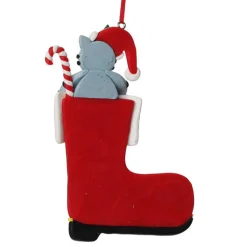 Personalised Cat in Santa Boot Christmas Decoration Online