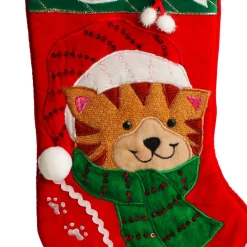 Personalised Cat with Fish Christmas Stocking Flash Sale