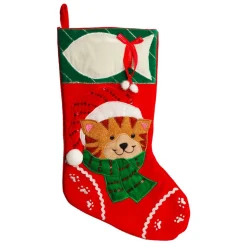 Personalised Cat with Fish Christmas Stocking Flash Sale