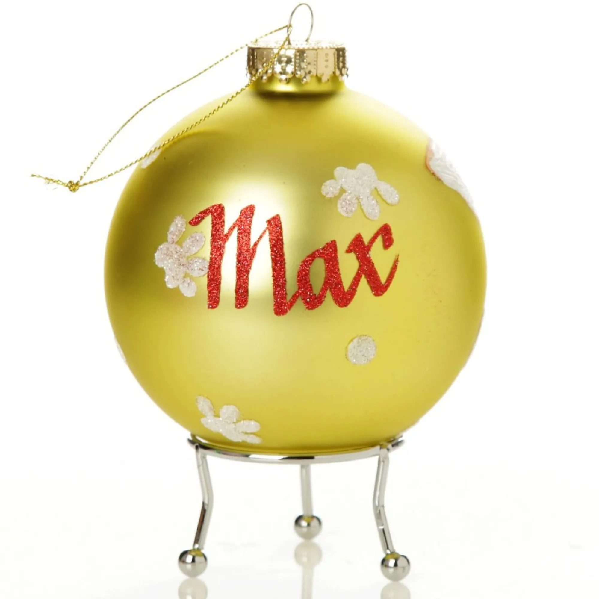 Personalised Chihuahua Dog with Red Bow Tie Lime Christmas Bauble Best