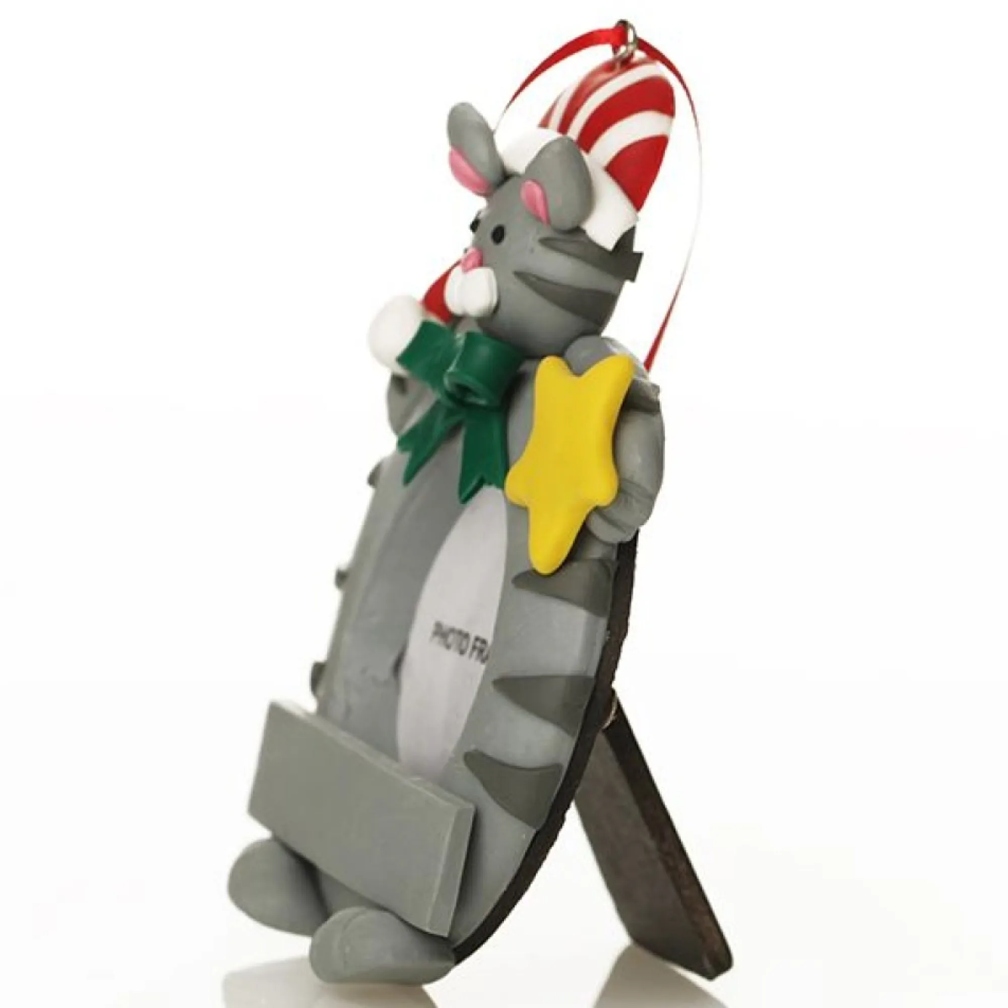 Personalised Christmas Cat Photo Frame Decoration New