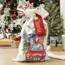 Personalised Christmas Vintage Car Santa Sack Discount