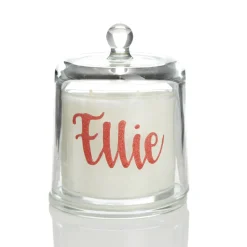 Personalised Clear Scented Christmas Candle with Glass Cloche Store