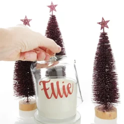 Personalised Clear Scented Christmas Candle with Glass Cloche Store